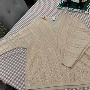 Cream V-Neck Sweater